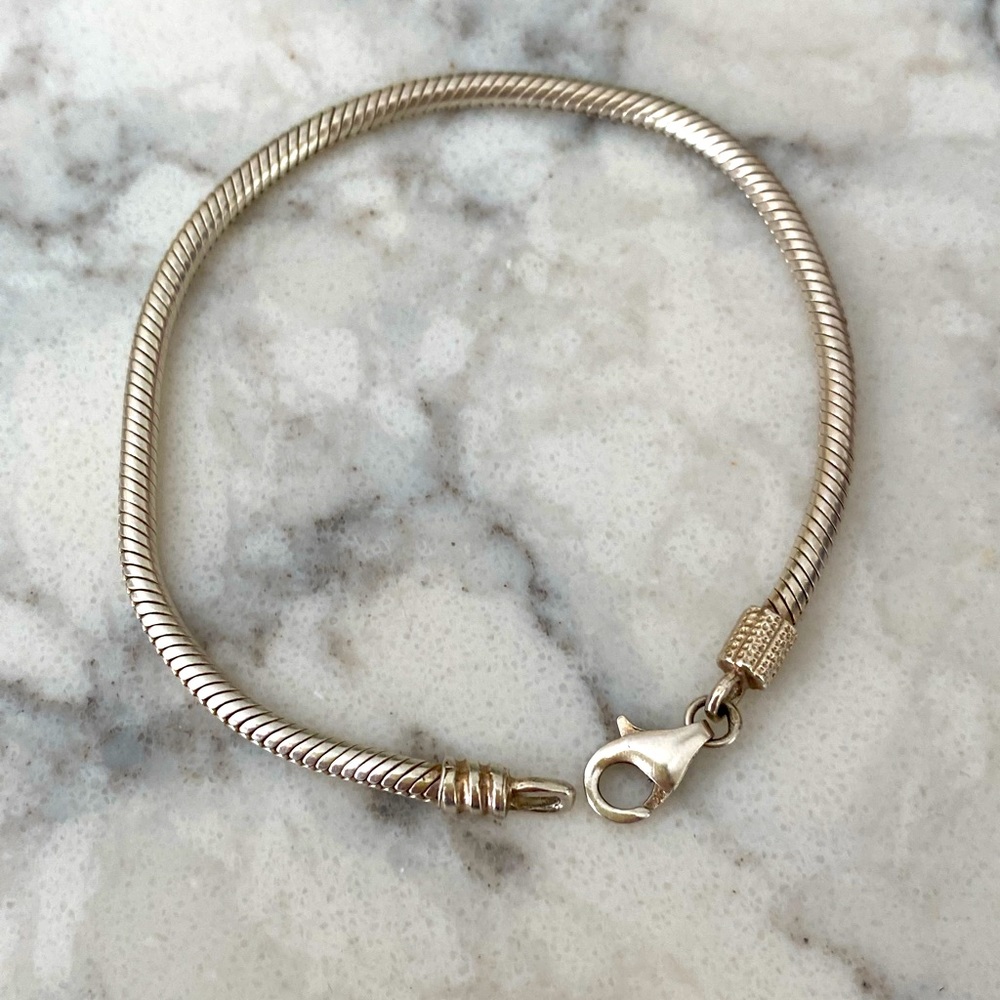 Sterling silver, Chamilia, charm bracelet. Can fit Pandora charms.